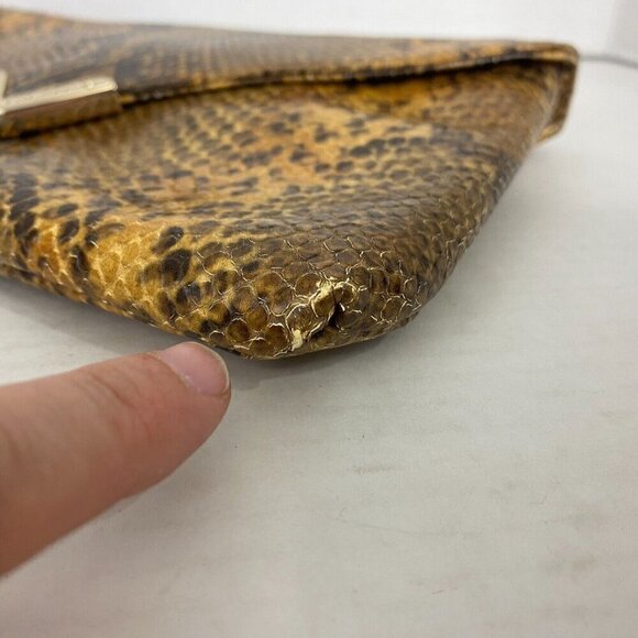 Elaine Turner Clutch Faux Snakeskin Pebbled Magnetic Closure Envelope Mobwife - Picture 5 of 16